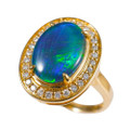 * 1 DEL REY 14KT GOLD & DIAMOND AUSTRALIAN OPAL JEWELRY SET