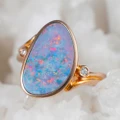 BRE 14KT ROSE GOLD & DIAMOND AUSTRALIAN OPAL JEWELRY SET
