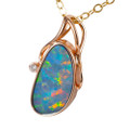 BRE 14KT ROSE GOLD & DIAMOND AUSTRALIAN OPAL JEWELRY SET