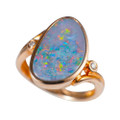 BRE 14KT ROSE GOLD & DIAMOND AUSTRALIAN OPAL JEWELRY SET