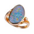BRE 14KT ROSE GOLD & DIAMOND AUSTRALIAN OPAL JEWELRY SET