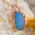 BRE 14KT ROSE GOLD & DIAMOND AUSTRALIAN OPAL JEWELRY SET