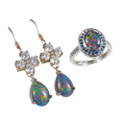 * SWEET VALENTINE STERLING SILVER AUSTRALIAN OPAL JEWELRY SET