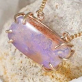 GEM BLAST 14KT ROSE GOLD FILLED AUSTRALIAN OPAL NECKLACE