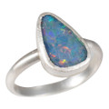 * 1 EYE CANDY STERLING SILVER AUSTRALIAN OPAL RING