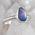 * 1 DREAM COLOR STERLING SILVER AUSTRALIAN OPAL RING