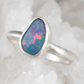 * 1 DREAM COLOR STERLING SILVER AUSTRALIAN OPAL RING