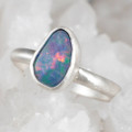 * 1 DREAM COLOR STERLING SILVER AUSTRALIAN OPAL RING