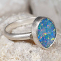 HANDMADE OPULANCE STERLING SILVER OPAL JEWELLERY SET