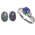 DANCING DOLLS STERLING SILVER AUSTRALIAN OPAL JEWELRY SET DANCING DOLLS STERLING SILVER AUSTRALIAN OPAL JEWELRY SET