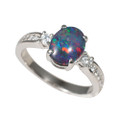 RUNWAY GEM STERLING SILVER AUSTRALIAN OPAL JEWELRY SET