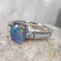 RICH OPAL STERLING SILVER AUSTRALIAN OPAL JEWELRY SET