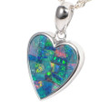 1 LOVE  STERLING SILVER AUSTRALIAN OPAL HEART NECKLACE