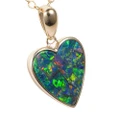 * 1 DEEP KISS 14KT GOLD HEART SHAPED OPAL PENDANT