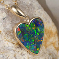 OPEN HEART 14KT GOLD OPAL PENDANT