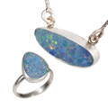 HOLIDAY ROYALE STERLING SILVER OPAL JEWELLERY SET