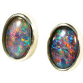 A SIREN GALORE STERLING SILVER AUSTRALIAN OPAL STUD EARRINGS