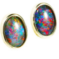 A SIREN GALORE STERLING SILVER AUSTRALIAN OPAL STUD EARRINGS
