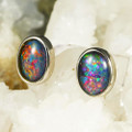 RICHELLE STERLING SILVER AUSTRALIAN OPAL STUD EARRINGS