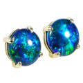 FEATHERED DAZZLE STERLING SILVER AUSTRALIAN OPAL STUD EARRINGS