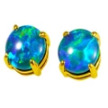     ***FLASH SALE 3 DAYS ONLY: SAMBA 18KT YELLOW GOLD PLATED AUSTRALIAN OPAL STUD EARRINGS**