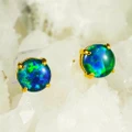 ***FLASH SALE 3 DAYS ONLY: SAMBA 18KT YELLOW GOLD PLATED AUSTRALIAN OPAL STUD EARRINGS**