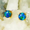 ***FLASH SALE 3 DAYS ONLY: SAMBA 18KT YELLOW GOLD PLATED AUSTRALIAN OPAL STUD EARRINGS**