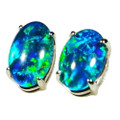 *1 GEOGRIA 14KT WHITE GOLD AUSTRALIAN OPAL EARRINGS