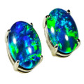 * 1 AN OCEAN HARMONY 14KT WHITE GOLD AUSTRALIAN OPAL EARRINGS