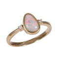 REVELATION RELICS 14KT YELLOW GOLD & DIAMOND AUSTRALIAN WHITE OPAL RING
