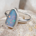 AURA ABLAZE STERLING SILVER OPAL RING
