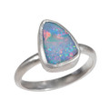 * 1 FLASH ENSEMBLE STERLING SILVER AUSTRALIAN OPAL RING
