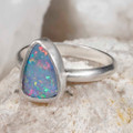 * 1 FLASH ENSEMBLE STERLING SILVER AUSTRALIAN OPAL RING