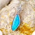 ELOQUENT GLOW 14KT WHITE GOLD & DIAMOND AUSTRALIAN OPAL NECKLACE