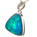 CITY GIRL 14KT WHITE GOLD & DIAMOND AUSTRALIAN OPAL NECKLACE