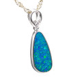 * 1 ELOISE 14KT WHITE GOLD & DIAMOND AUSTRALIAN OPAL NECKLACE