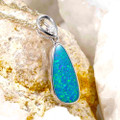 * 1 ELOISE 14KT WHITE GOLD & DIAMOND AUSTRALIAN OPAL NECKLACE