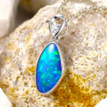 WONDER FUN 14KT WHITE GOLD & DIAMOND AUSTRALIAN OPAL NECKLACE