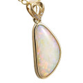 BEARING GIFT 14KT GOLD & DIAMOND AUSTRALIAN SOLID WHITE OPAL NECKLACE