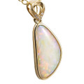 BEARING GIFT 14KT GOLD & DIAMOND AUSTRALIAN SOLID WHITE OPAL NECKLACE