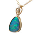 WILD BERRY 14KT YELLOW GOLD & DIAMOND AUSTRALIAN OPAL NECKLACE
