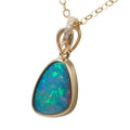 WILD BERRY 14KT YELLOW GOLD & DIAMOND AUSTRALIAN OPAL NECKLACE