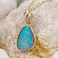 * 1 A WILD BERRY 14KT YELLOW GOLD & DIAMOND AUSTRALIAN OPAL NECKLACE