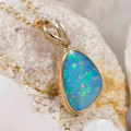 * 1 A WILD BERRY 14KT YELLOW GOLD & DIAMOND AUSTRALIAN OPAL NECKLACE
