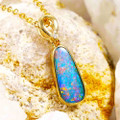 * COOKIE CRUMBLE 14KT YELLOW GOLD & DIAMOND AUSTRALIAN OPAL NECKLACE