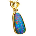 * COOKIE CRUMBLE 14KT YELLOW GOLD & DIAMOND AUSTRALIAN OPAL NECKLACE