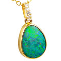 * 1 CANDY SPRINKLES 14KT YELLOW GOLD & DIAMOND AUSTRALIAN OPAL NECKLACE
