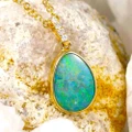 * 1 CANDY SPRINKLES 14KT YELLOW GOLD & DIAMOND AUSTRALIAN OPAL NECKLACE