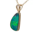 * 1 MODISTE 14KT YELLOW GOLD & DIAMOND AUSTRALIAN OPAL NECKLACE