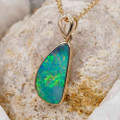 * 1 MODISTE 14KT YELLOW GOLD & DIAMOND AUSTRALIAN OPAL NECKLACE
